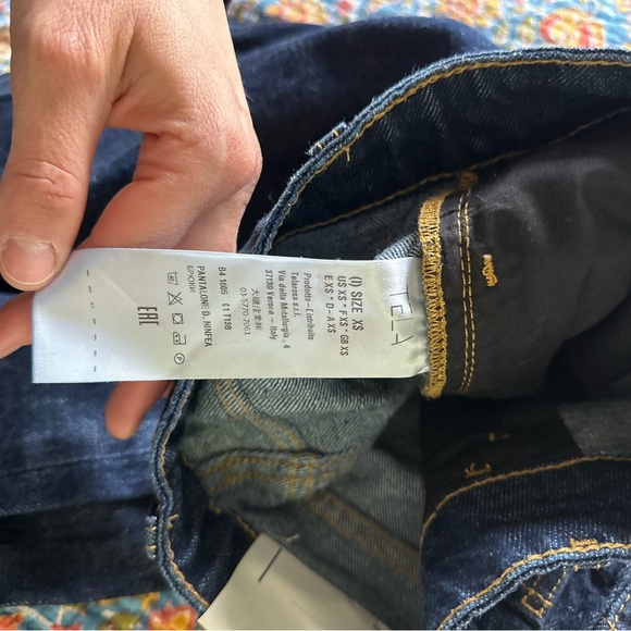 Tela9 High waisted wide leg cropped jeans - Picture 4 of 7